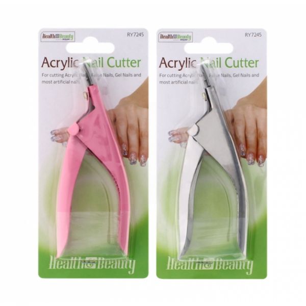 ACRYLIC STEEL NAIL CUTTER - ASSORTED COLORS