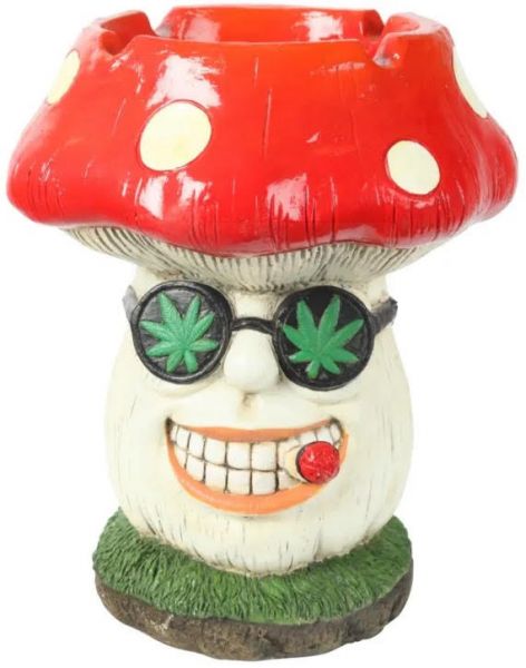 Huge Smoking Weed Mushroom Ashtray - 35.5cm