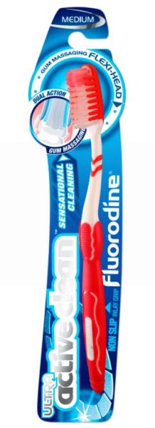 Fluorodine Ultra Clean Flex Performance Toothbrush - Medium - Assorted Colours