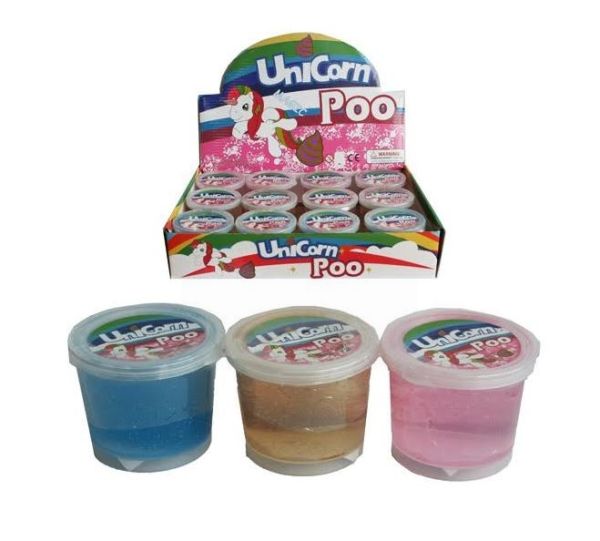 Unicorn Glitter Slime Poo - 7 x 6cm - 150g - Assorted Colours