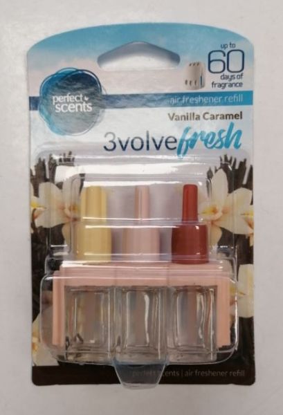 Perfect Scents - 3volve Fresh - Air Freshener Refill - Pack Of 3 - Vanilla Caramel